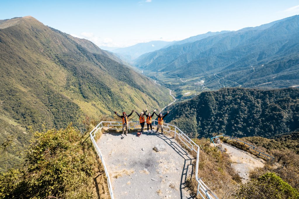 Tourists on the Inca Jungle Trail to Machu Picchu
