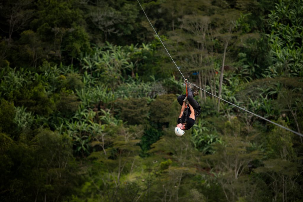 Ziplining along the Inca Jungle trek