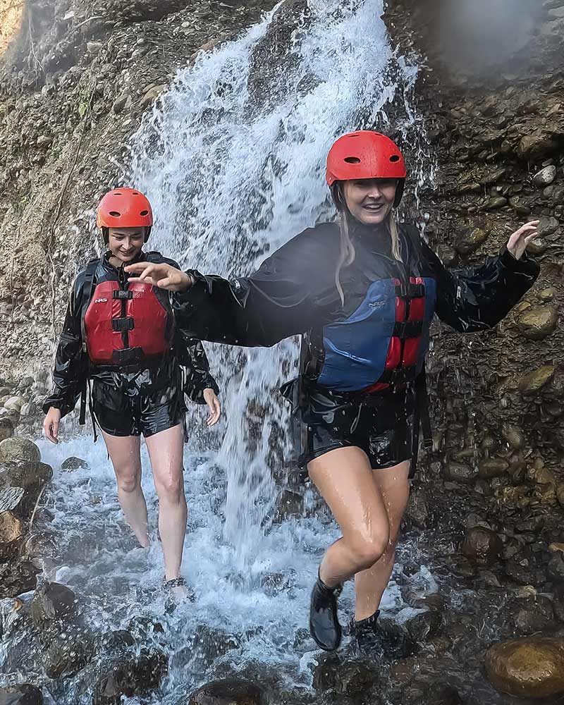 Fun during rafting on the Inca Jungle Trek
