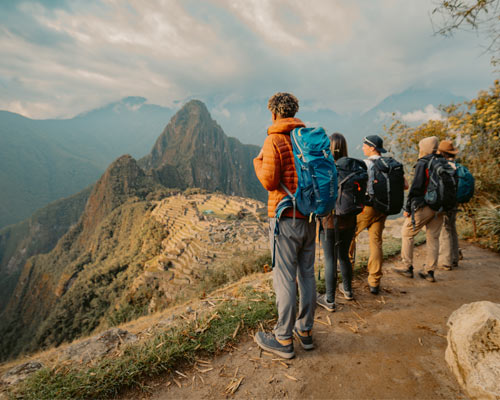 Group of tourists at Machu Picchu