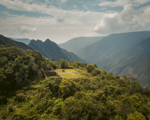 Panoramic view of the archaeological site of Llactapata